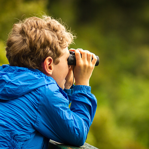 Picture of boy looking into binoculars