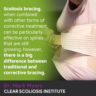 Scoliosis bracing when combined with