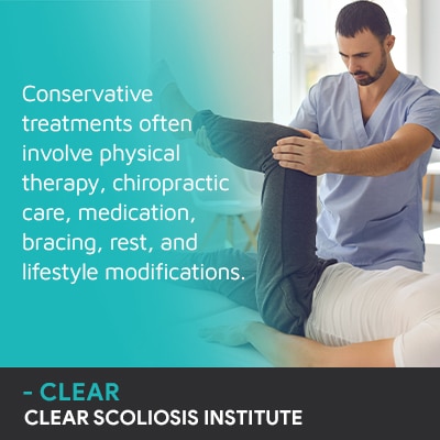 A visual representation of the quote from the text starting with “Conservative treatments often involve physical"
