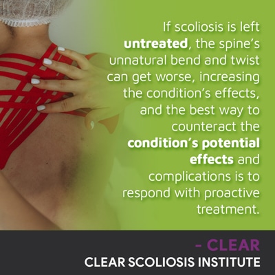 A visual representation of the quote from the text starting with “if scoliosis is left untreated"