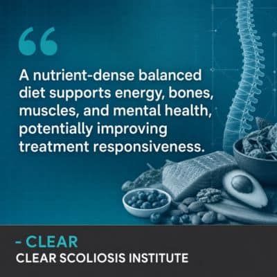 A visual representation of the quote from the text starting with “A nutrient dense balanced diet"