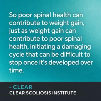 A visual representation of the quote from the text starting with “So poor spinal health can"