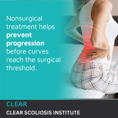 A visual representation of the quote from the text starting with “While scoliosis surgery is reserved"